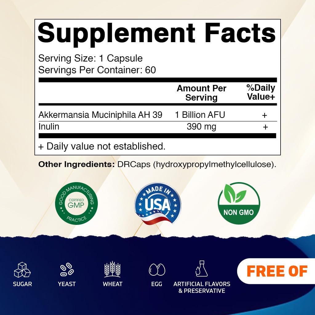 Vitamatic Akkermansia Muciniphila Gut Health Capsules 120 Count