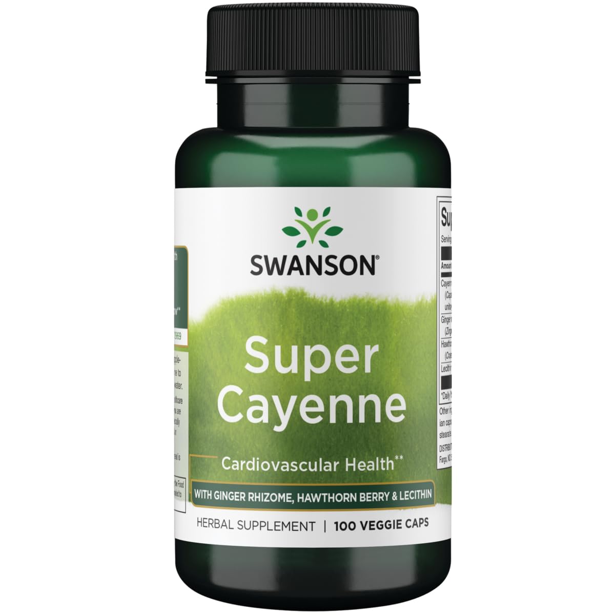 Swanson Super Cayenne with Ginger Rhizome, Hawthorn Berry & Lecithin Capsules 100 Veg Caps