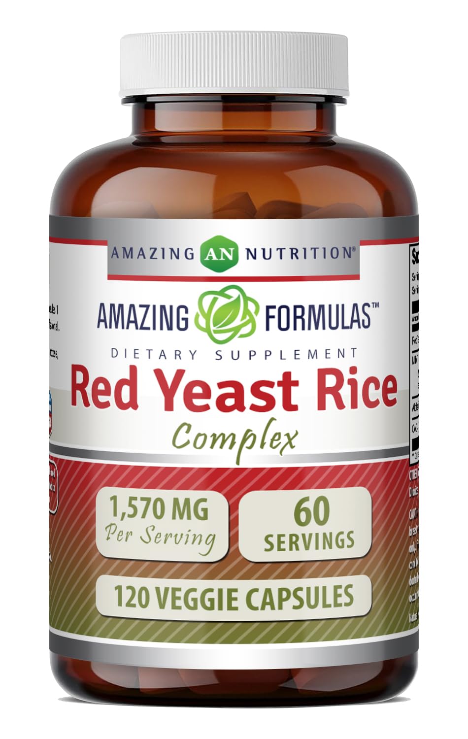 Amazing Nutrition Red Yeast Rice Complex Capsules 120 Count