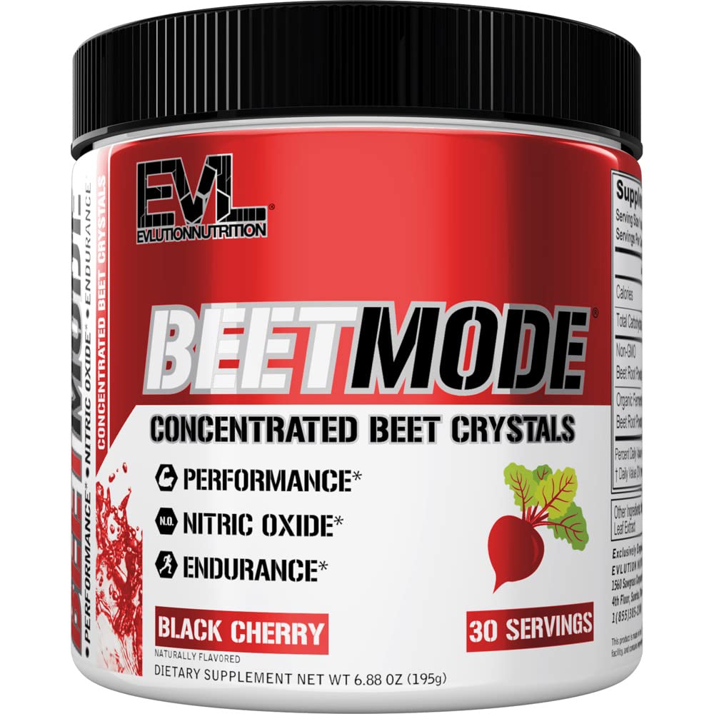 Evlution BeetMode Beet Root Nitric Oxide Powder, Black Cherry, 6.88 Ounce