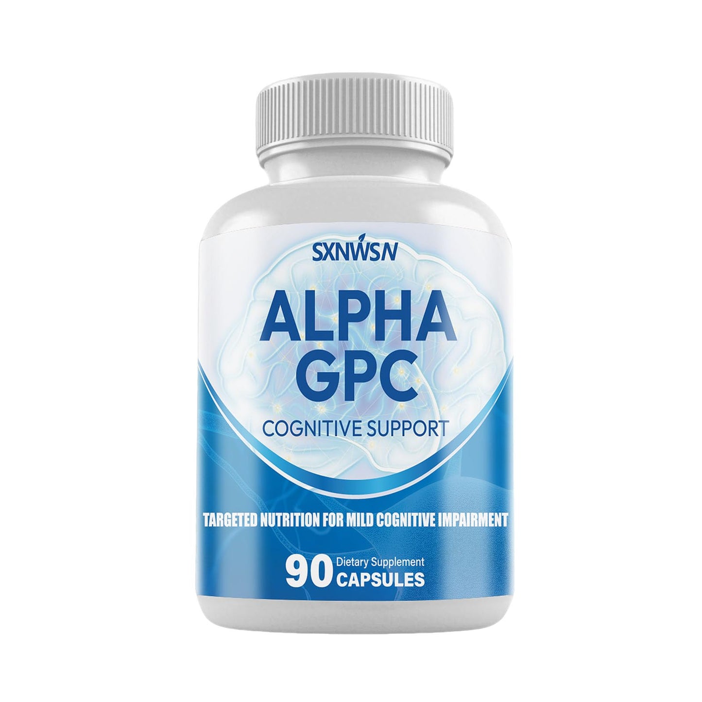 SXNWSN Alpha GPC Cognitive Support 300mg with Bacopa & Ginkgo Biloba, 90 Capsules
