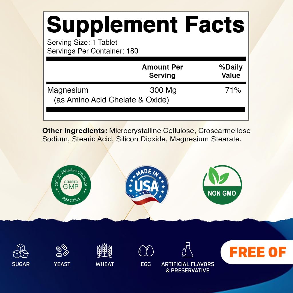 Vitamatic Chelated Magnesium 300mg Tablets 360 Count