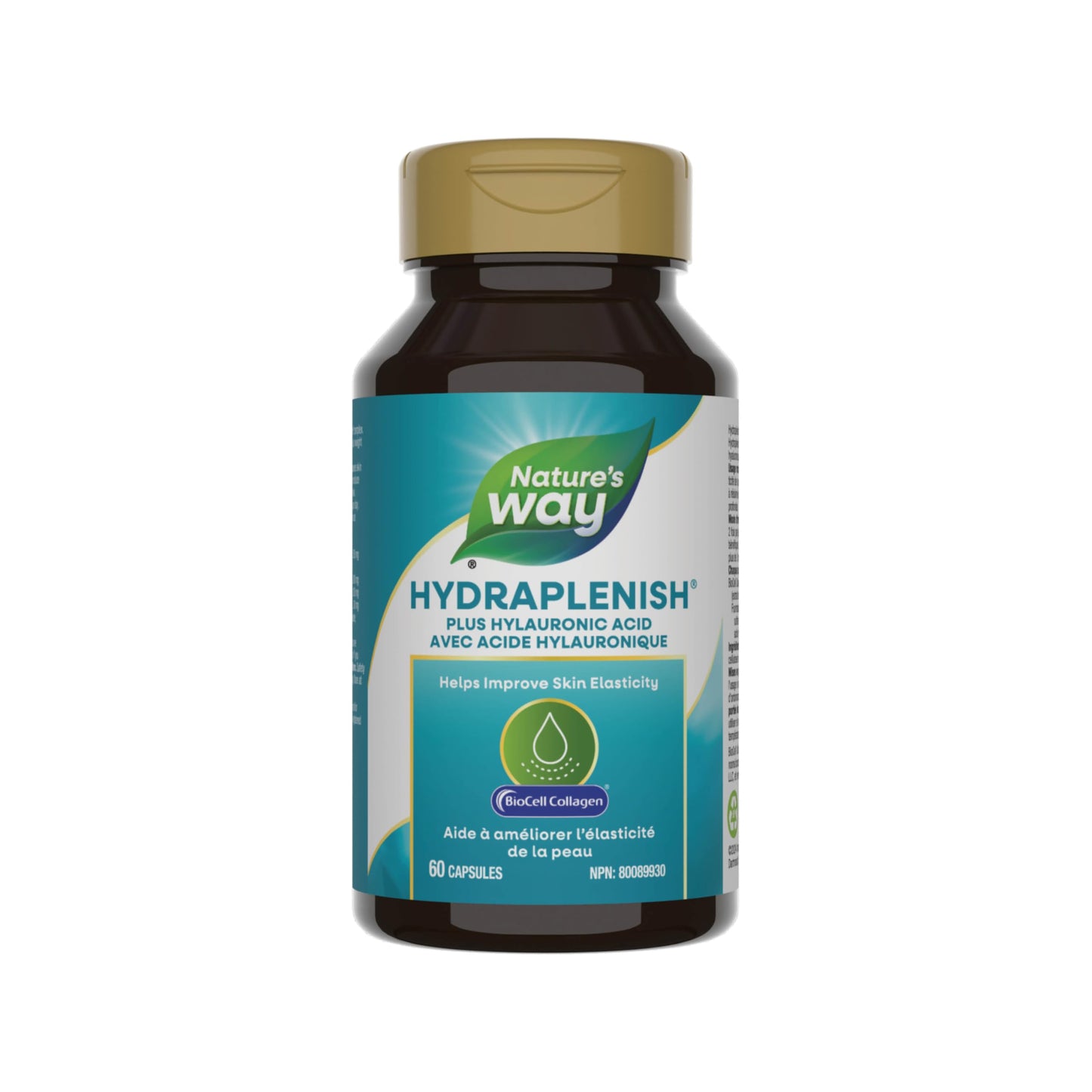 Nature's Way Hydraplenish with BioCell Collagen, Hyaluronic Acid, Support for Collagen Production, Elasticity & Healthy Skin*, 60 Capsules