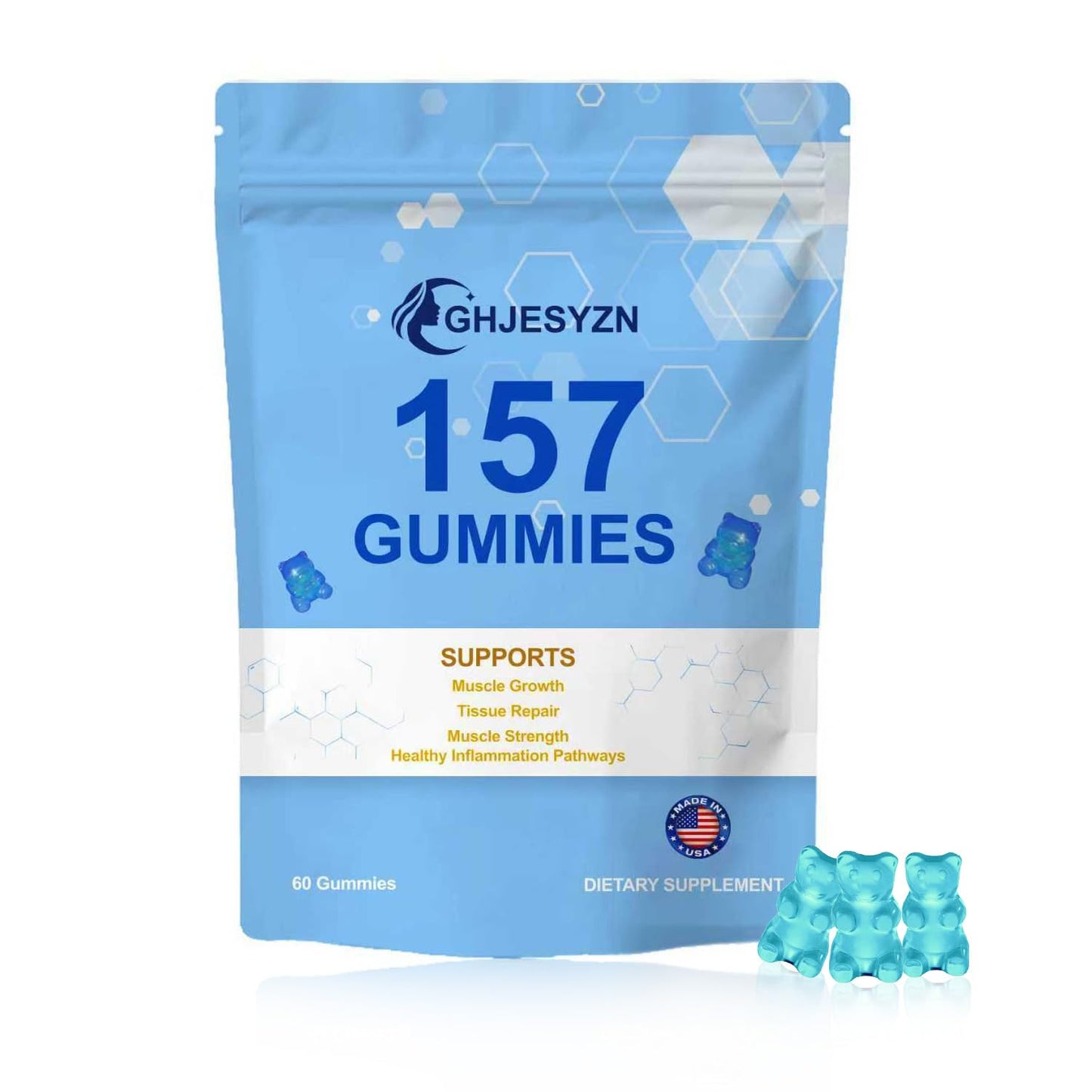 GHJESYZN 157 Gummies for Men and Women, Blueberry Flavor, Gluten Free Gummy, 1 Count