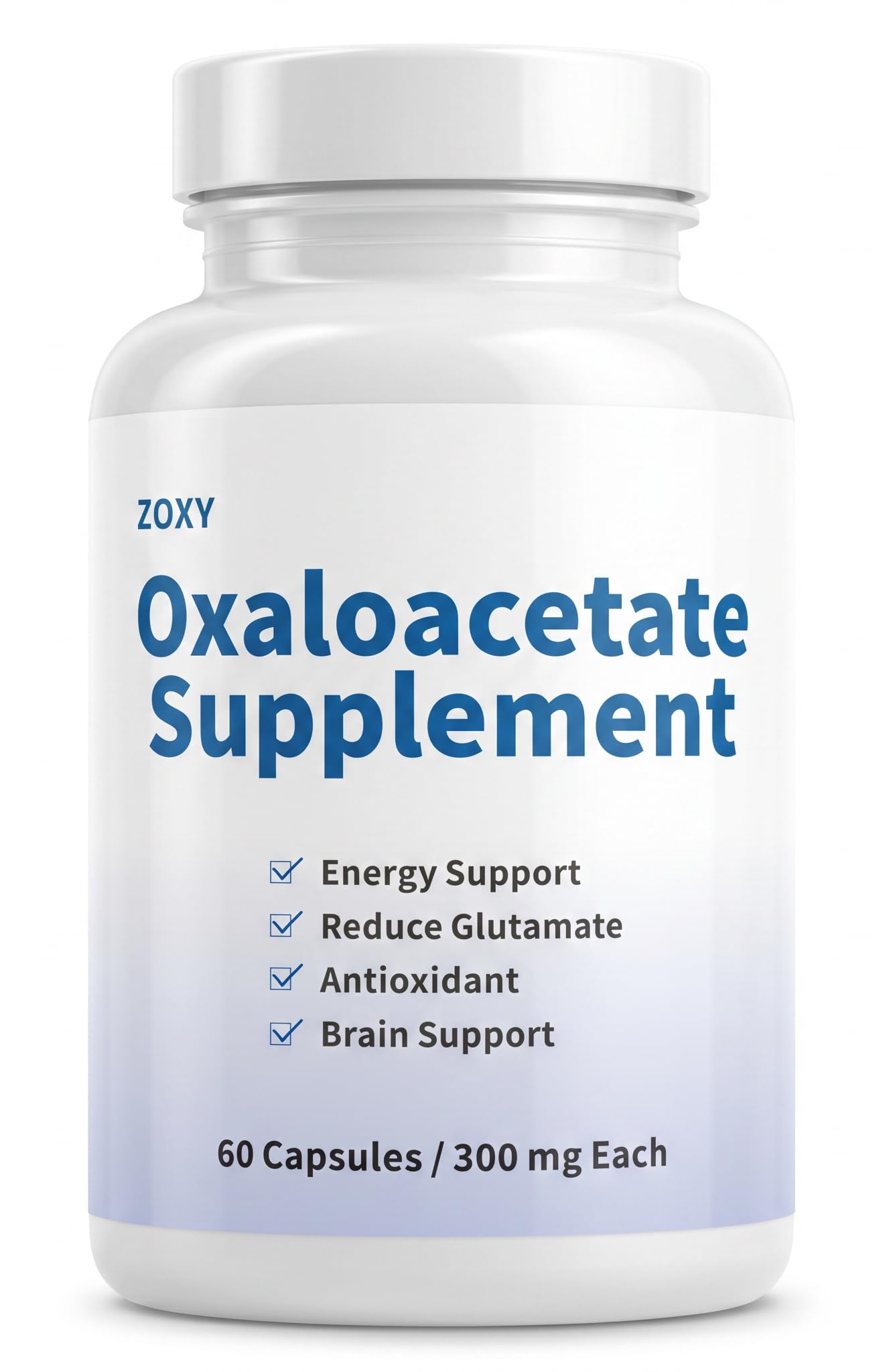 ZOXY Oxaloacetate Supplement – Cellular Energy, Brain & Metabolic Support – with Vitamin C – for Fatigue, Brain Fog, 60 Capsules