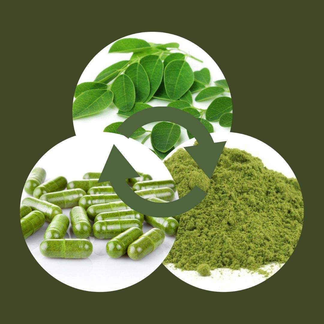 A M Premium Organic Moringa Oleifera Leaf Powder Capsules 120 Capsules