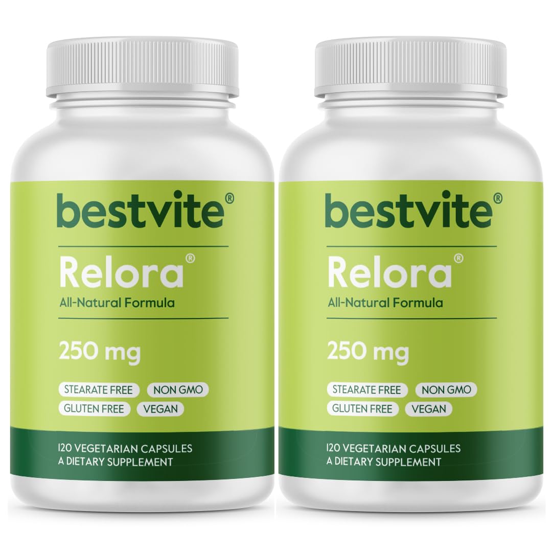 BESTVITE Filler-Free Relora 250mg Vegetarian Capsules, 240 Capsules