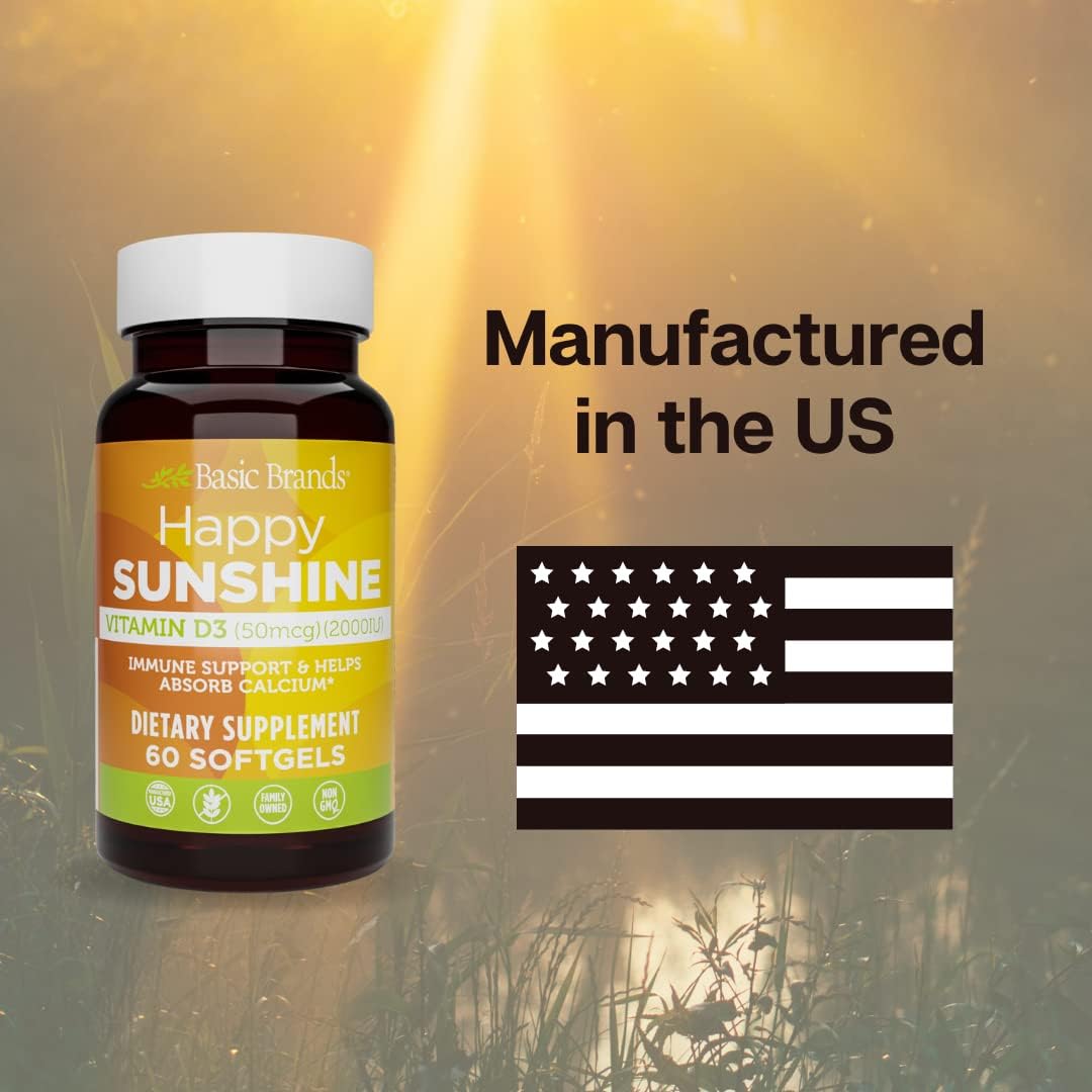 Basic Organics Vitamin D3 5000 IU Softgels, 240 Count