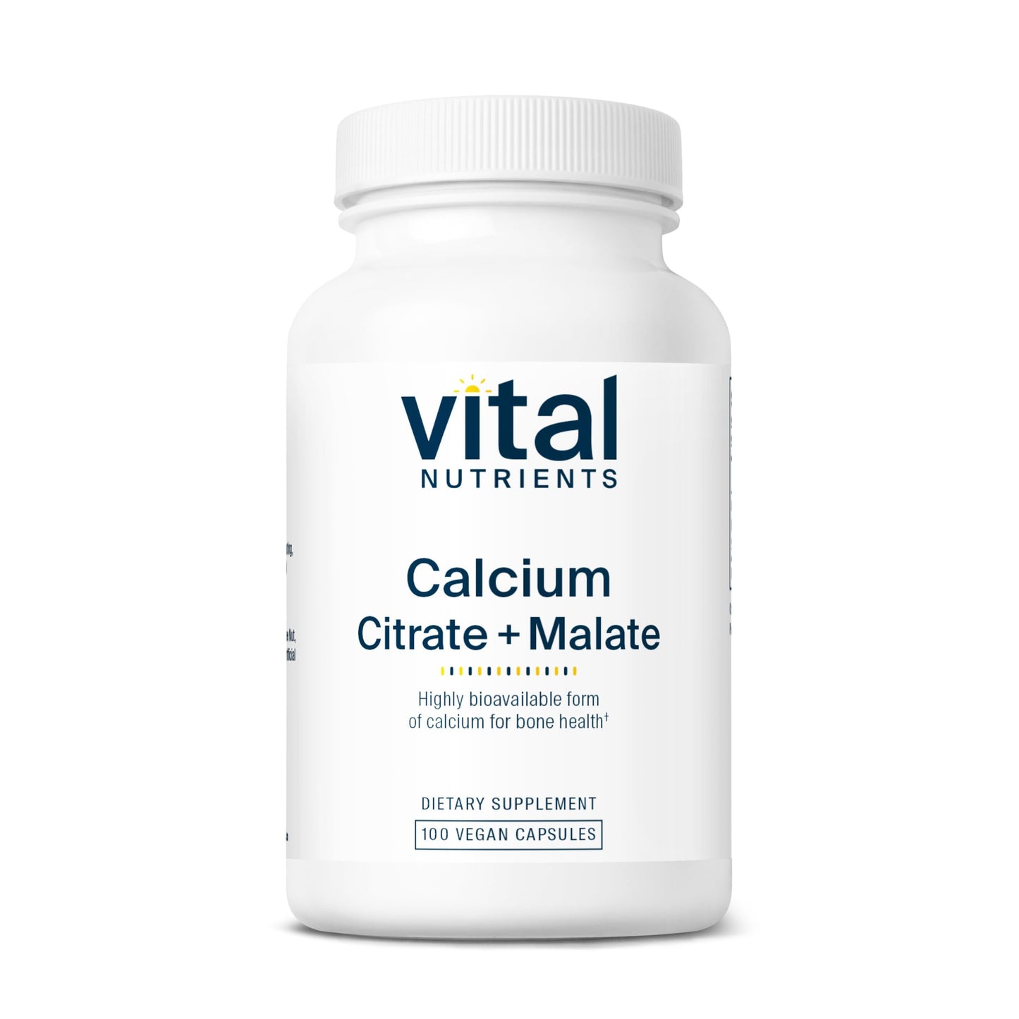 Vital Nutrients Calcium (Citrate/Malate) - Most Bioavailable Form of Calcium, Capsule, 100 Count