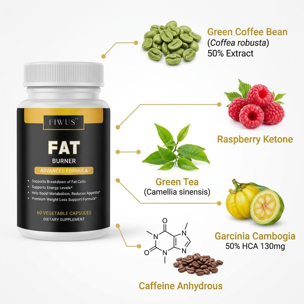 Fitness InspireWays Fat Burner Pills Official Premium All Natural Daily Health Support Capsule 60 Capsules