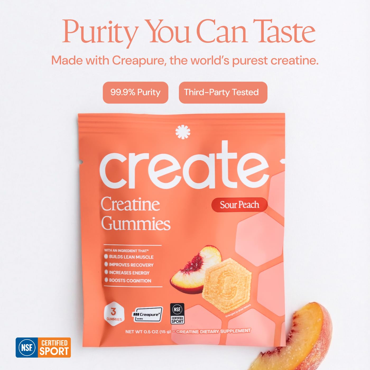 Create Creatine Gummies for Men & Women, 90 Gummies