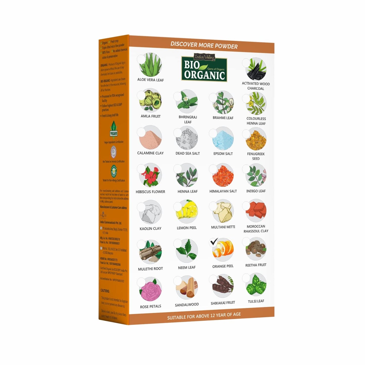 INDUS VALLEY Mulethi Powder 100% Natural Yashimadhu Liquorice Glycyrrhiza glabra & Orange Peel, 200g, 1 Count