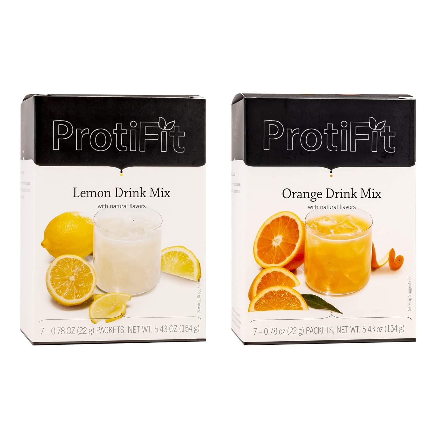 ProtiFit High Protein Lemon & Orange Fruit Drink Powder, 2-Pack, 0.776 oz total
