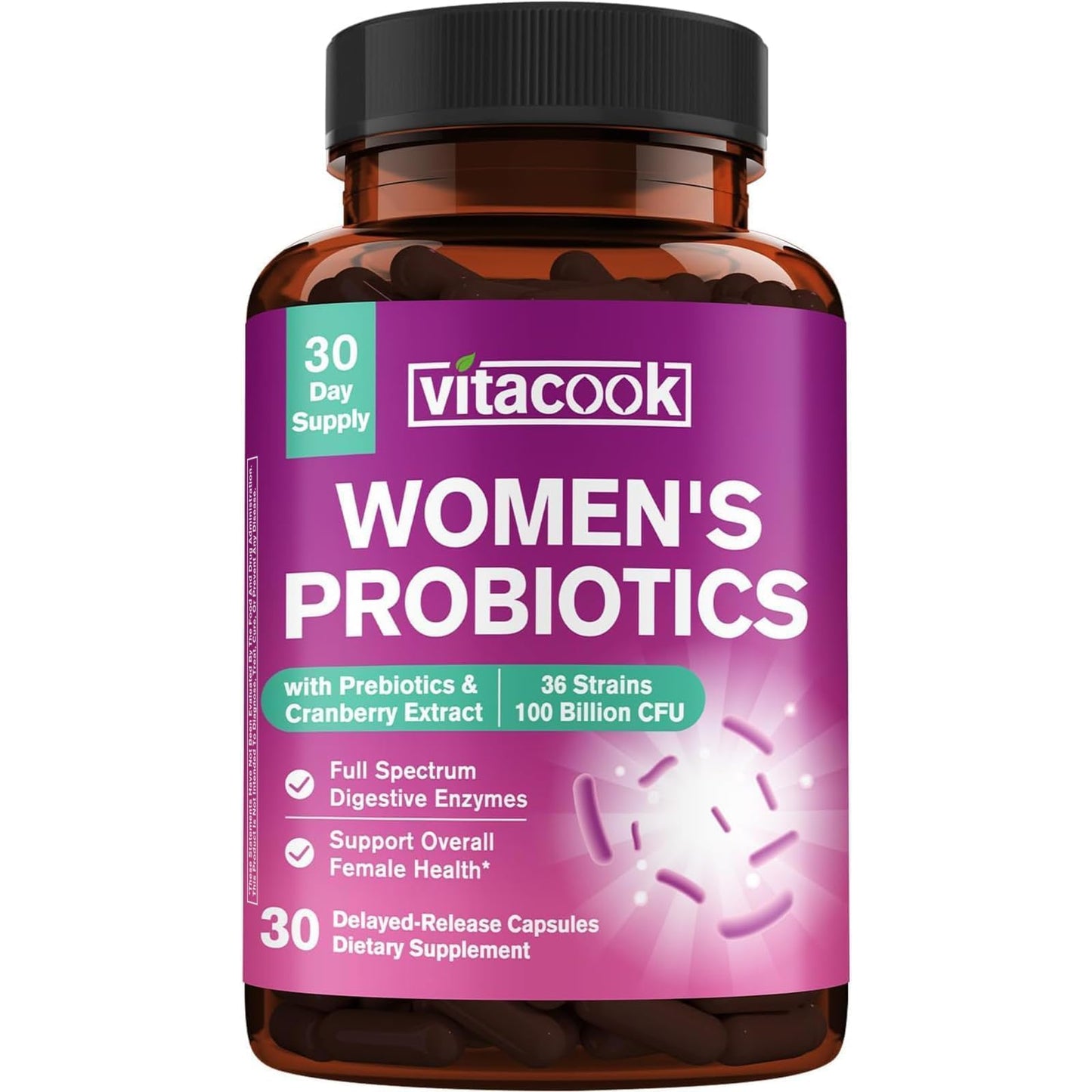 Vitacook Probiotics for Women 100 Billion CFU 36 Strains Women's Probiotic Capsule 30 Count