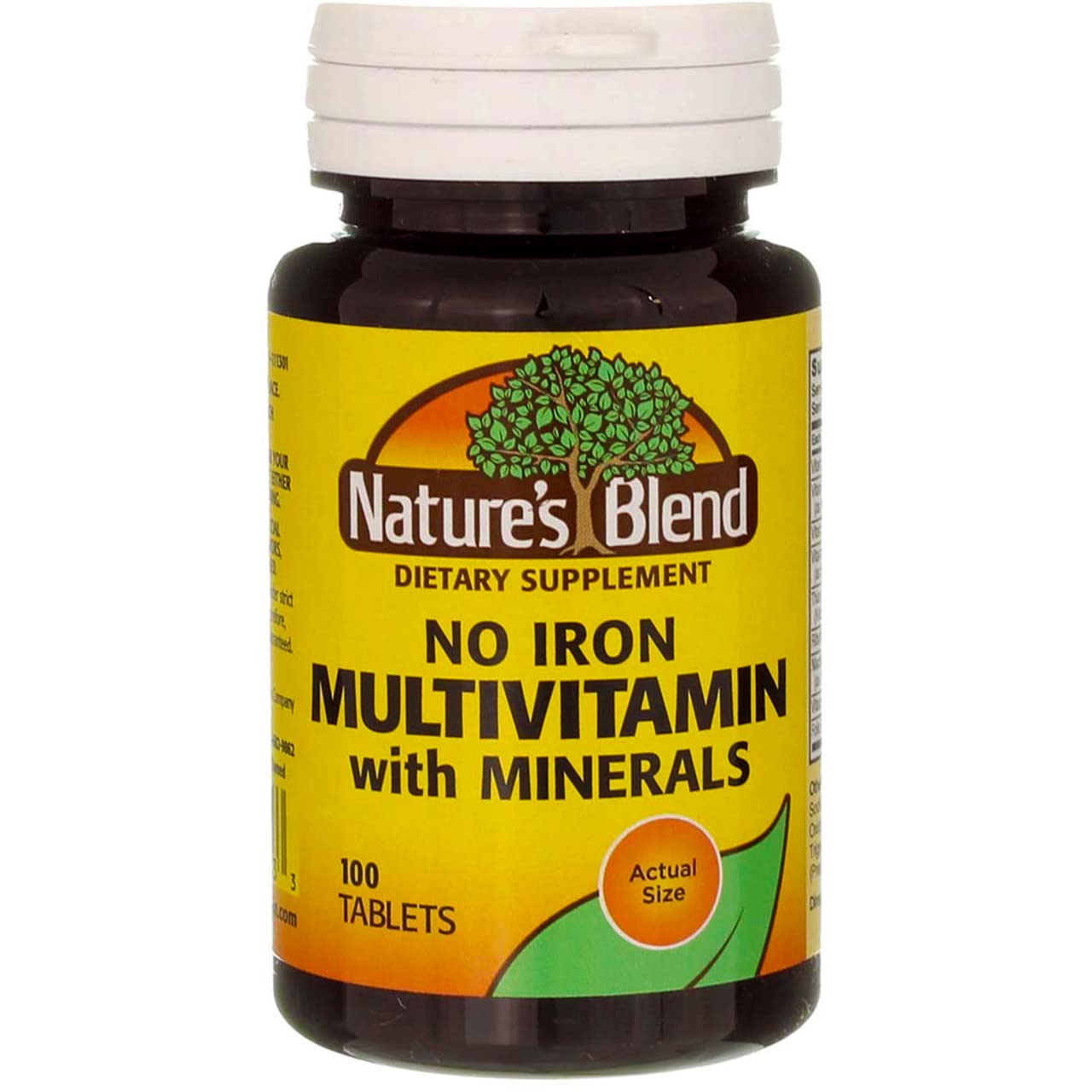 Nature's Blend Multiple Vitamin with Minerals No Iron Tablets, 100 Count