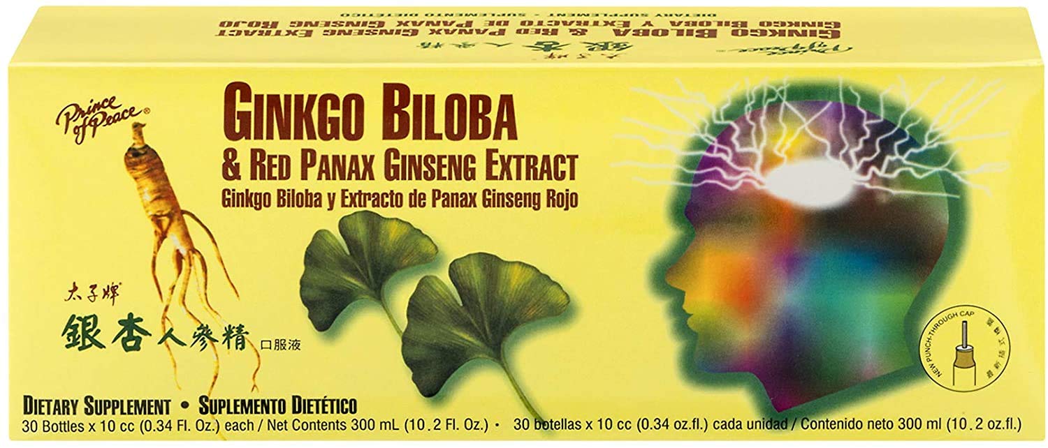 Prince Of Peace Ginkgo Biloba & Red Panax Ginseng Extract Capsules, 2-Pack
