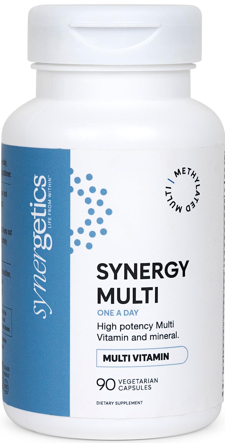 Synergetics Kosher Synergy Multi One a Day High Potency Multi Vitamin and Mineral Vegetable Capsules, 90