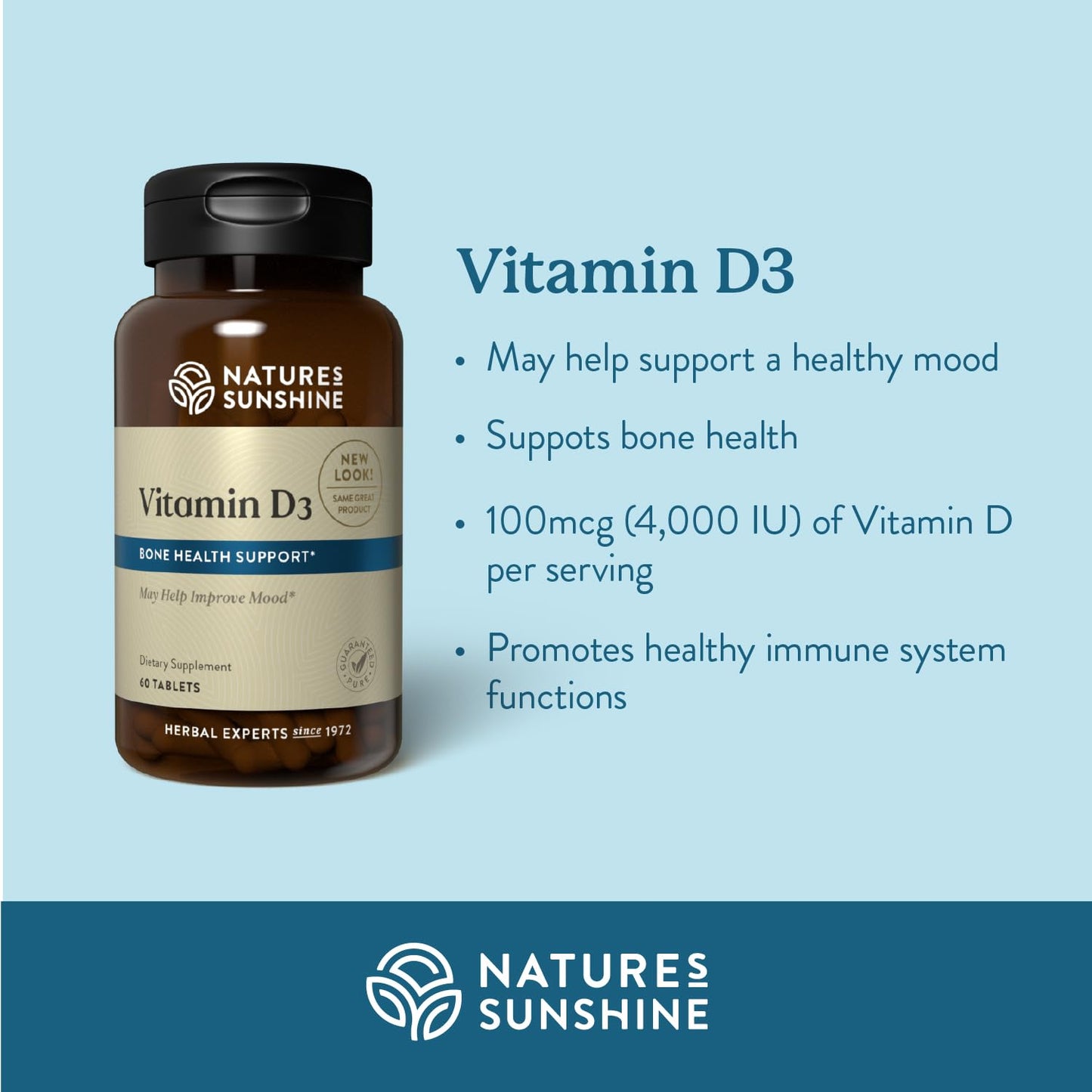 Nature's Sunshine Vitamin D3 Tablets 180