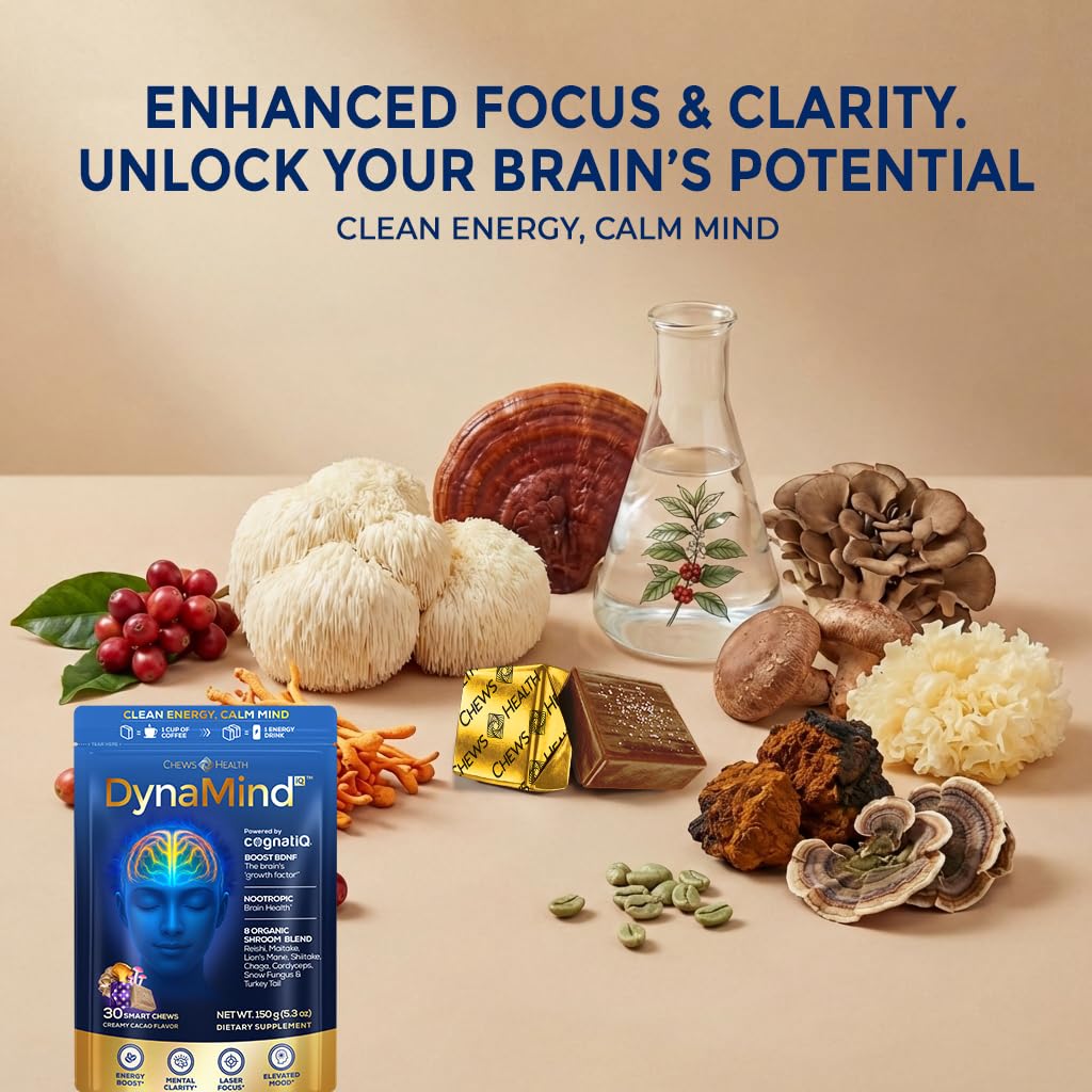 CHEWSHEALTH DynaMind iQ Brain Supplement for Memory and Focus Chewable 30 Count