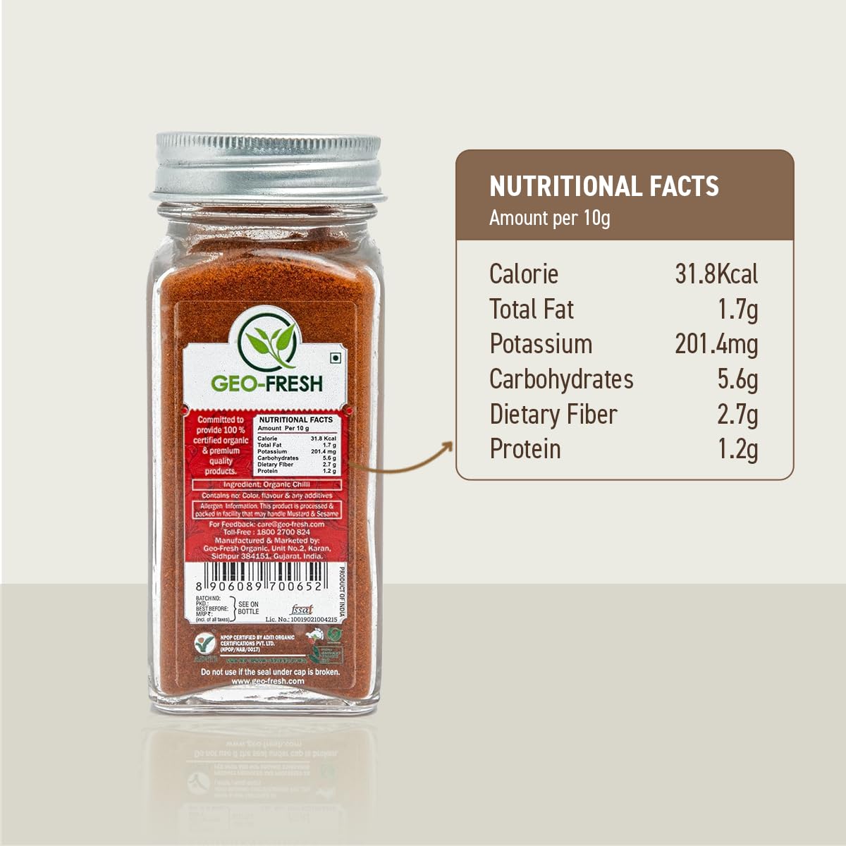 Geo-Fresh Organic Cayenne Pepper Powder 1.76 oz