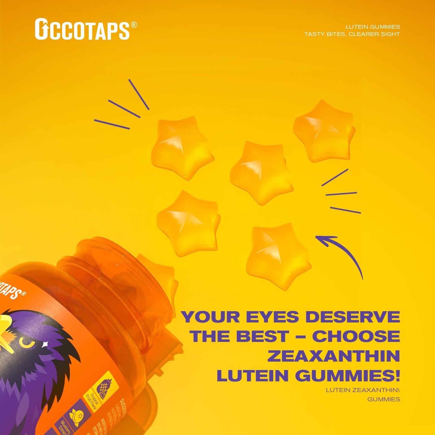 Occotaps Lutein & Zeaxanthin Eye Vitamins Gummies 90 Count