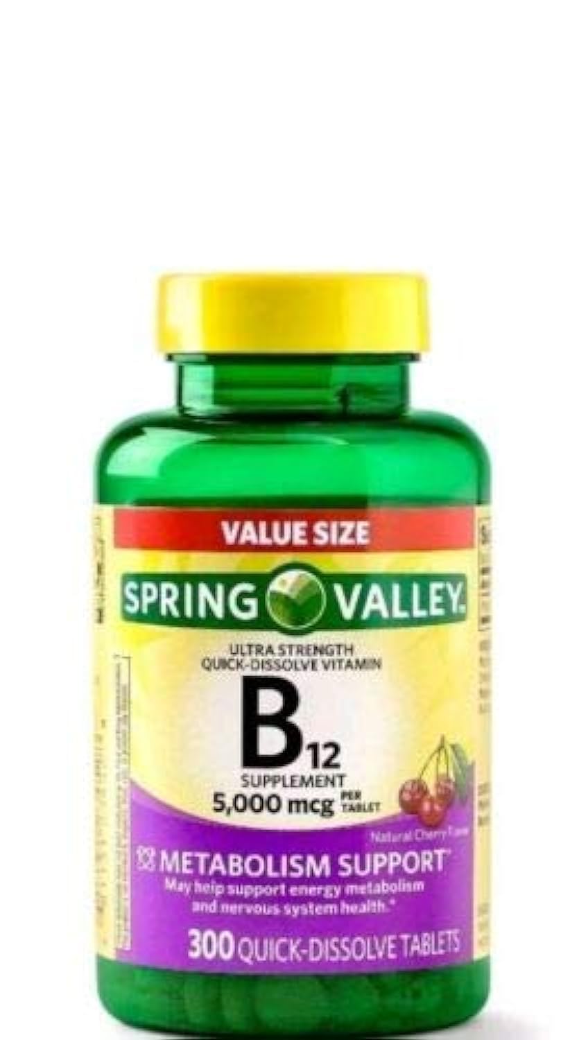 Spring Valley B12 5000mcg Tablet, 300 Count