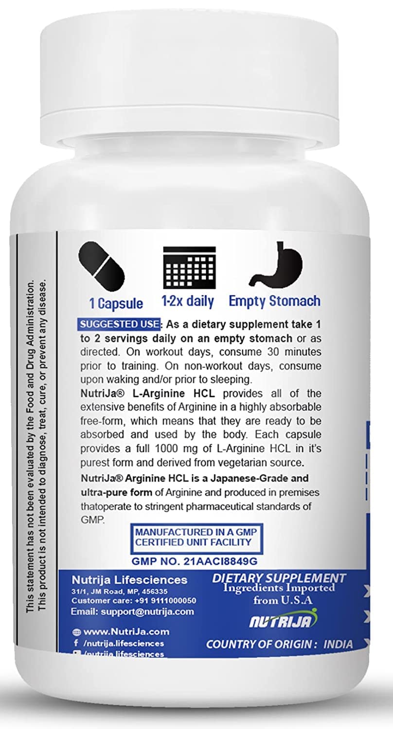 NutriJa L-Arginine HCL Powder, 1 Pack