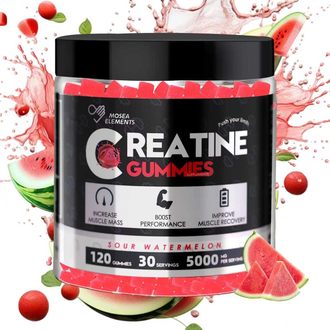 MOSEA ELEMENTS Creatine Monohydrate Gummies, 120 Count