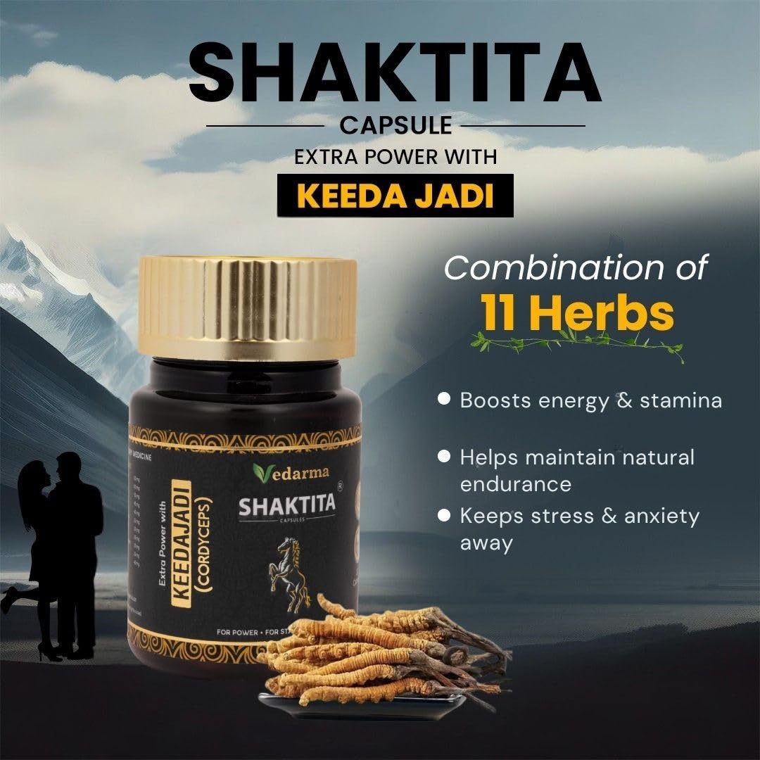 VEDARMA Shaktita Capsules with Keedajadi Infusion, 30 Capsules