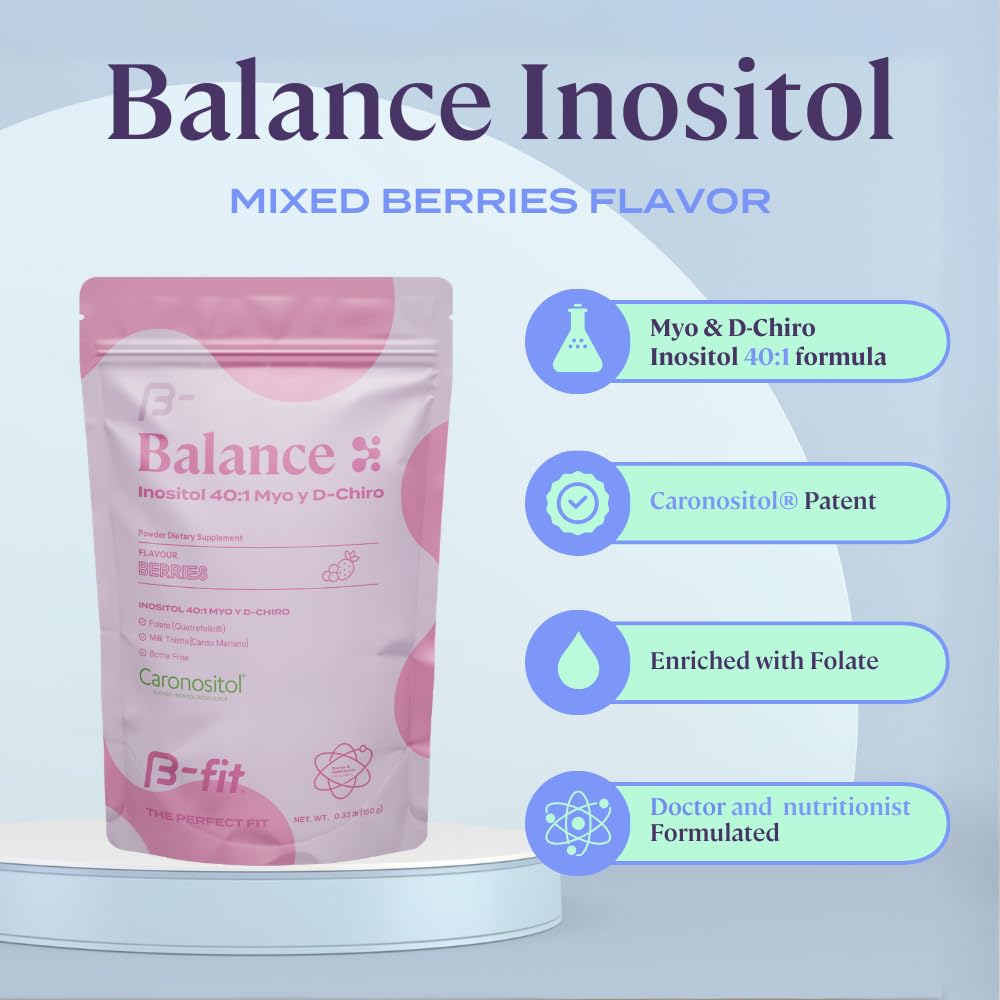B-fit B Inositol Balance Inositol 40:1 Myo & D-Chiro, Powder, 1 Ounce