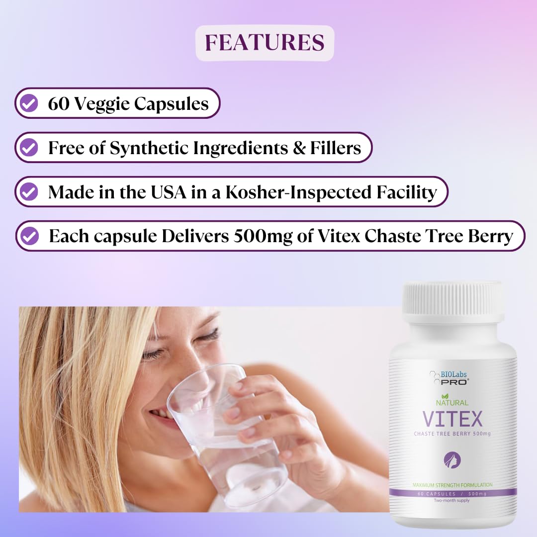 BIOLABS PRO Vitex Chasteberry Supplement Capsule 60 Count