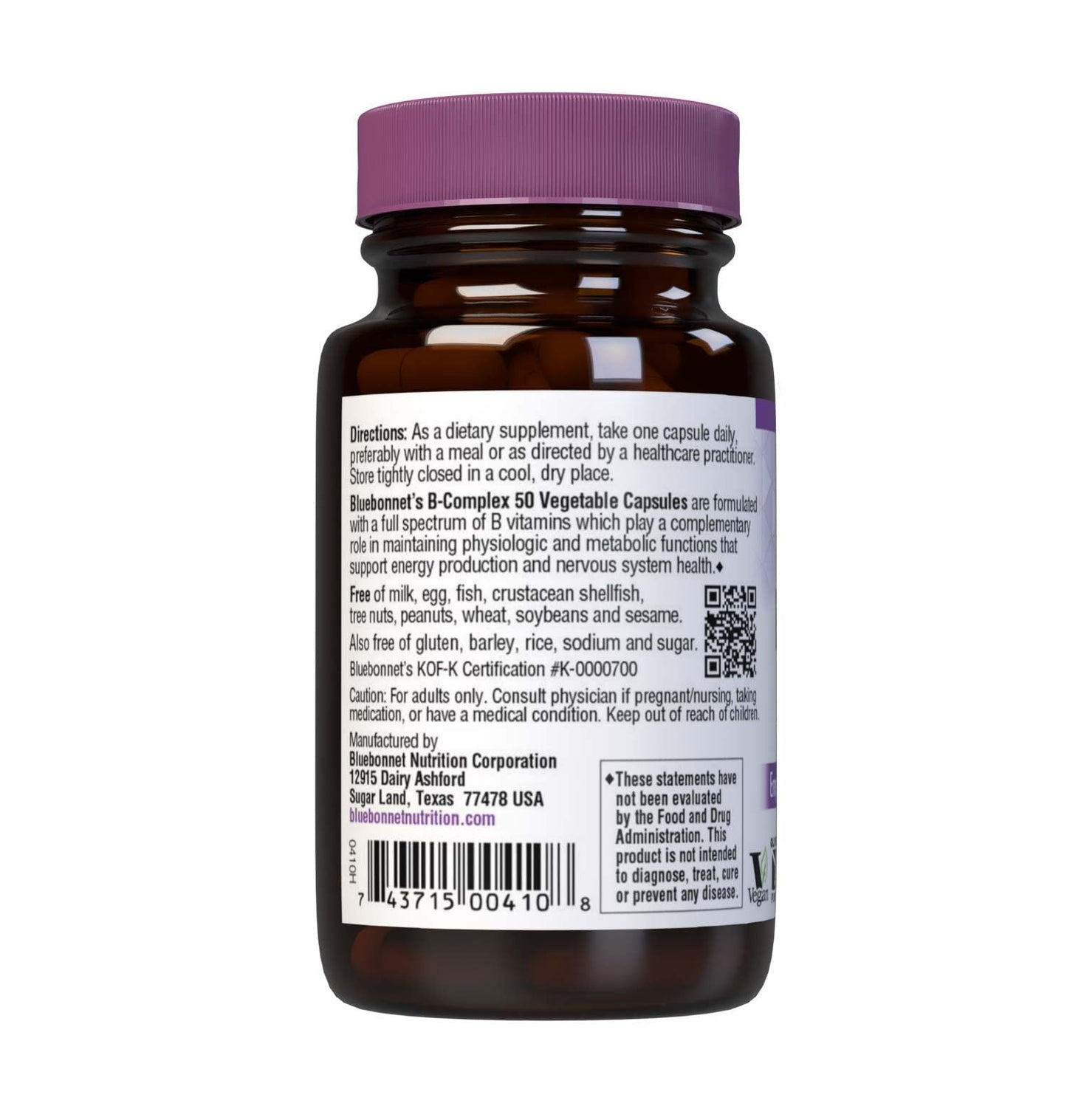 BlueBonnet Vitamin B Complex 50 Capsules