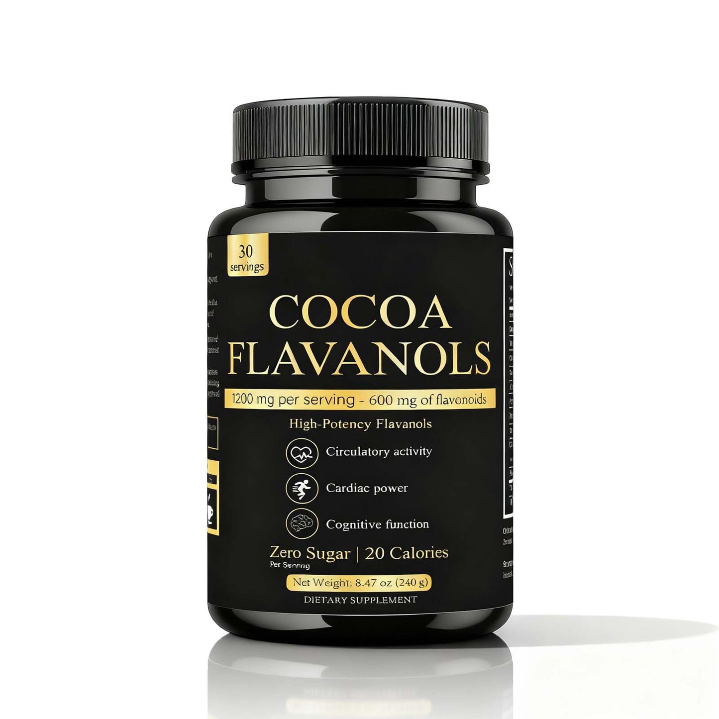 ZYGCDZ High Flavanol Cocoa Powder Supplement, Powder, 8.47 Ounce
