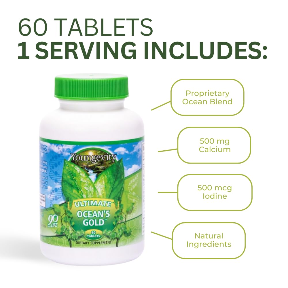 Youngevity Ultimate Ocean's Gold Thyroid & Heart Support Capsules 120