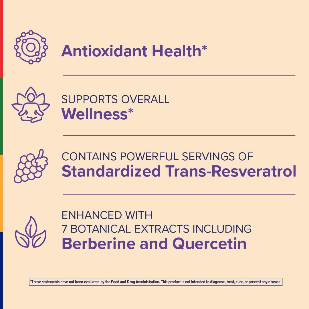 Stop Aging Now Resveratrol Complex Supplement with Berberine Capsule, 30 Capsules