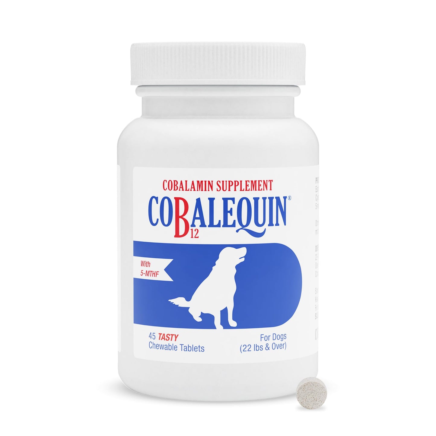 Nutramax Laboratories Cobalequin Vitamin B12 for Dogs Over 21lbs Chewable Tablets, 45 Count