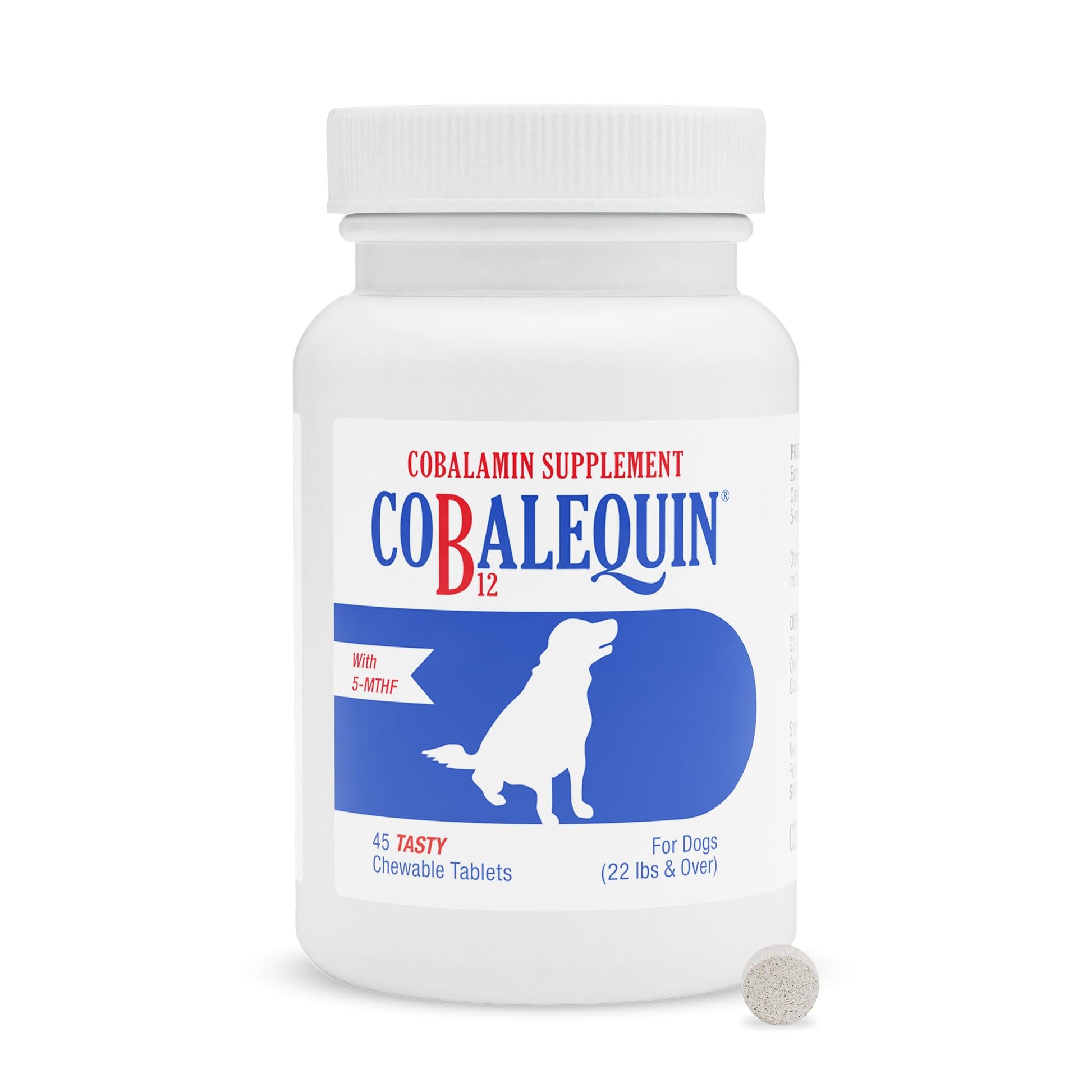 Nutramax Laboratories Cobalequin Vitamin B12 for Dogs Over 21lbs Chewable Tablets, 45 Count