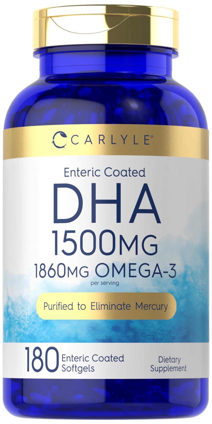 Carlyle DHA Supplement 1500mg Softgels, 180 Count