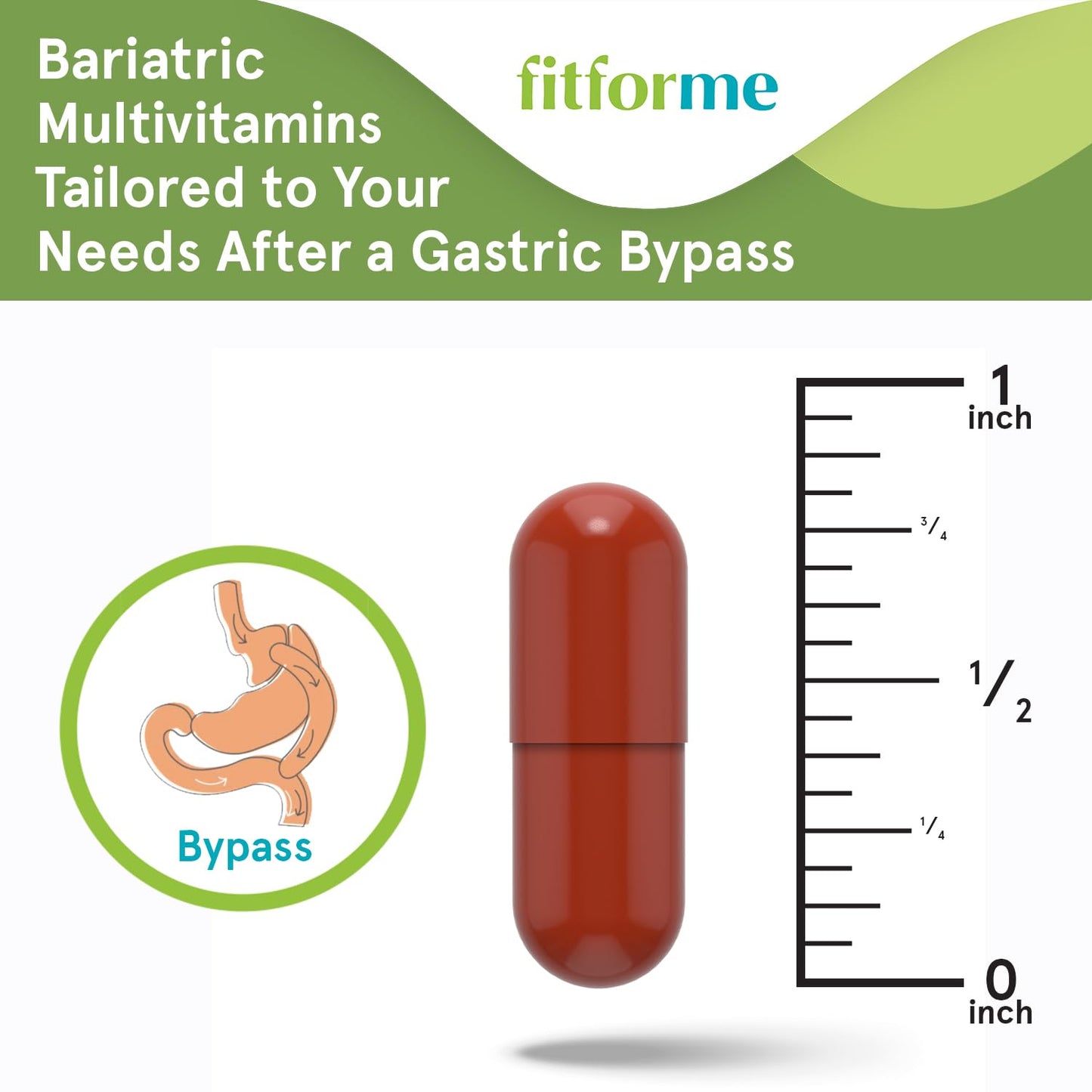 FitForMe Bariatric Multivitamin with Iron for Gastric Bypass Surgery – Capsule, 30 Count