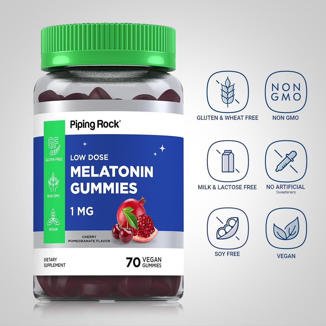 Piping Rock Melatonin Gummies 1 mg Gummy 60