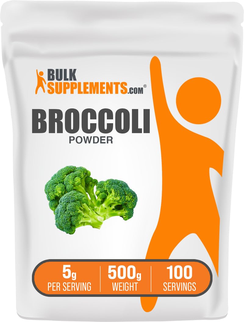 BulkSupplements Broccoli Powder - Broccoli Floret & Stalk Powder, Sulforaphane Supplement, 17.6 Ounce