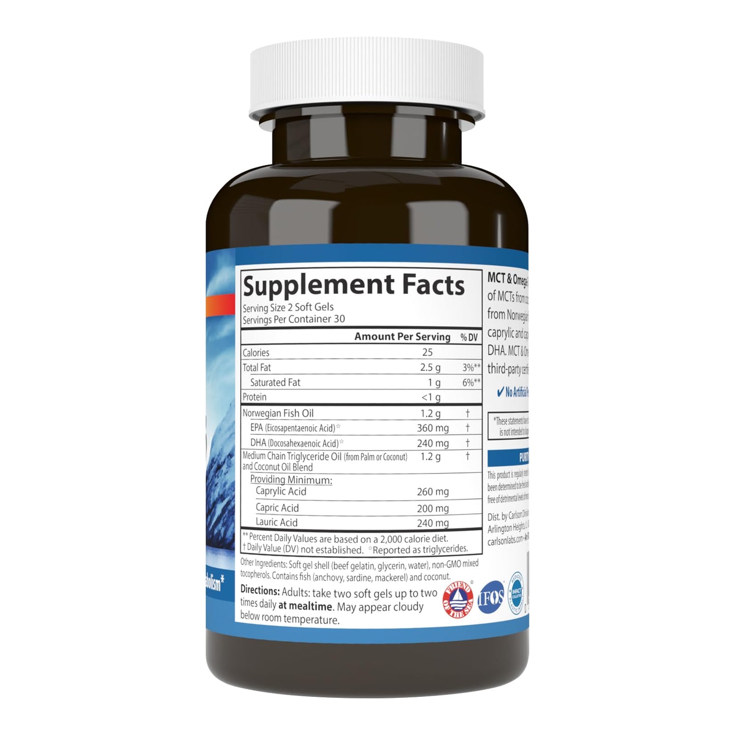 Carlson MCT & Omega-3 Softgels 60