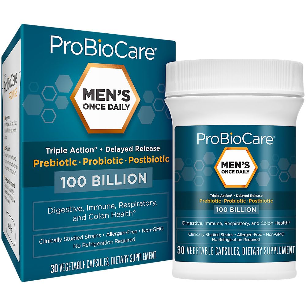 ProBioCare MenaTMs Once Daily Probiotic for Digestive Health 100 Billion CFU Probiotics 30 Capsules