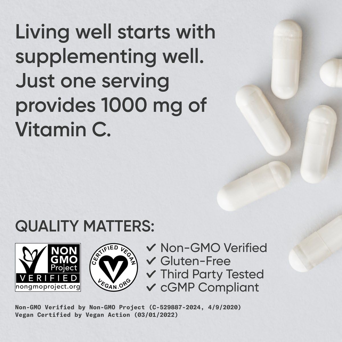 Sports Research High Potency Vitamin C Supplement Capsules, 240 Count