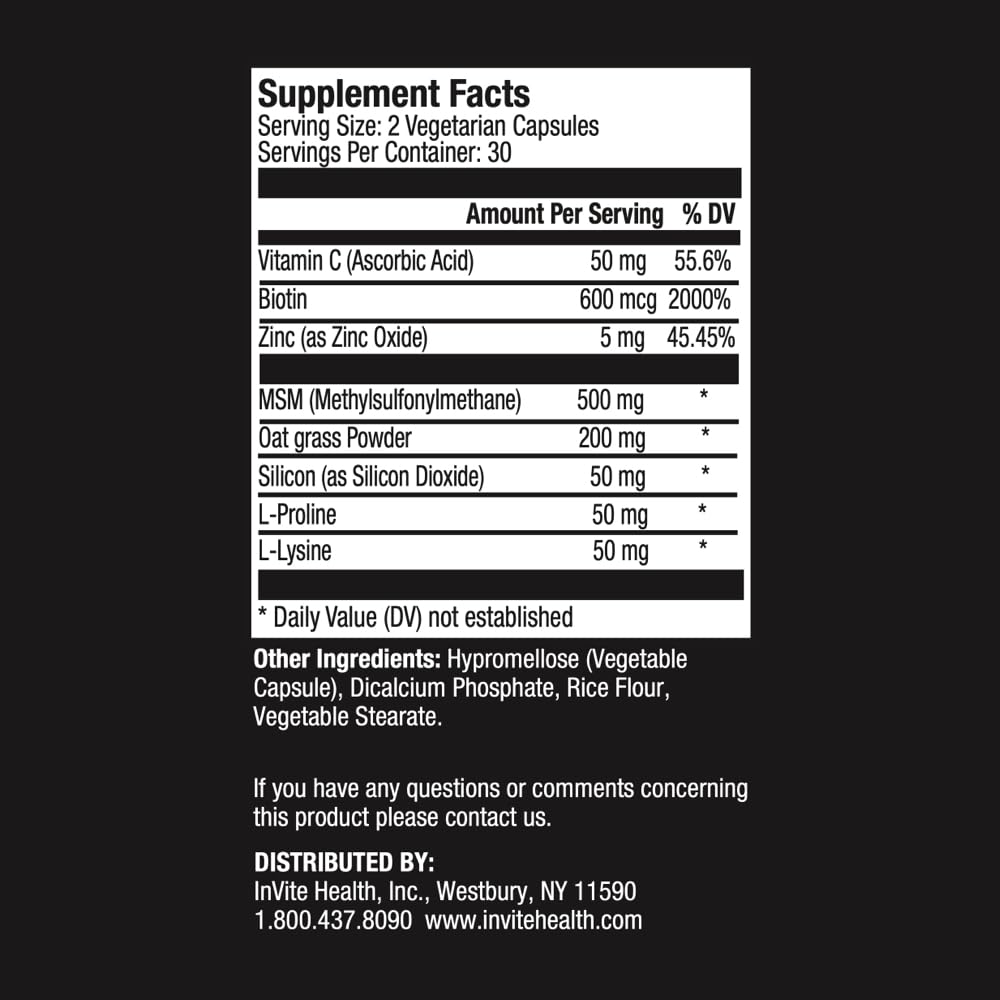 Invite Health Hair, Skin & Nails Supplement Capsule 120 Capsules
