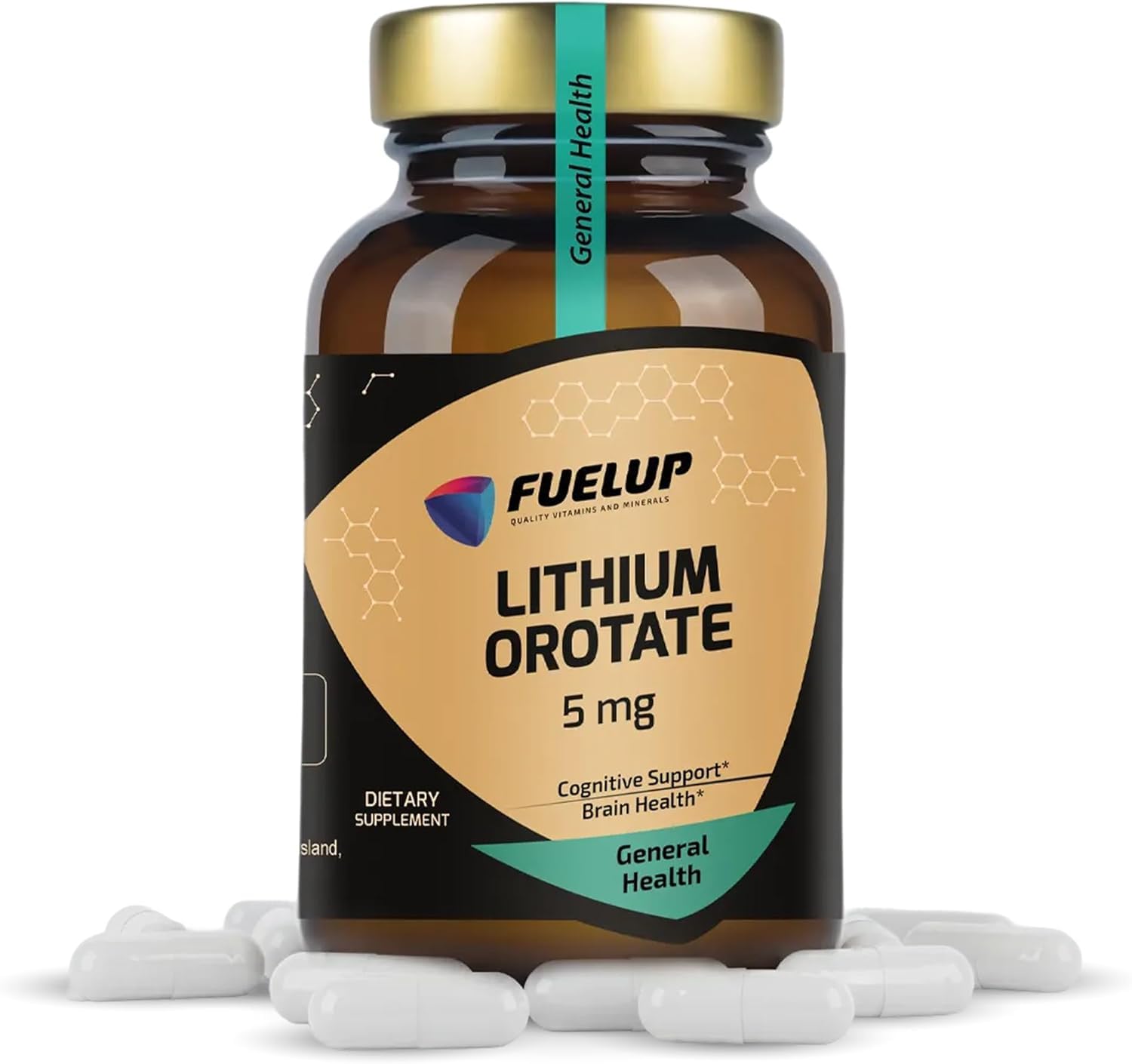 Fuelup Lithium Orotate 5 mg Capsules, 60 Count