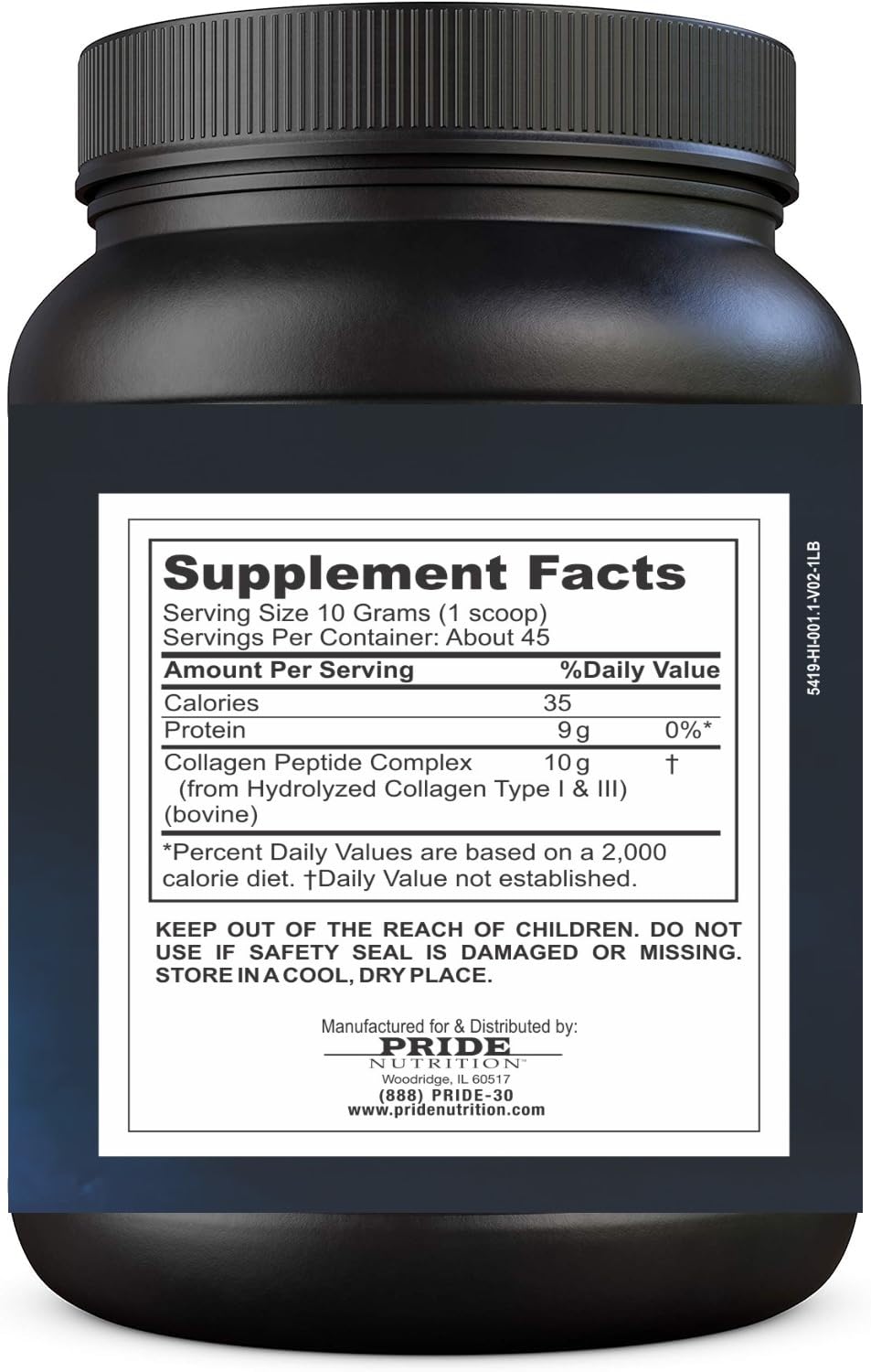 Pride Nutrition Collagen Peptides Powder 15.52 oz