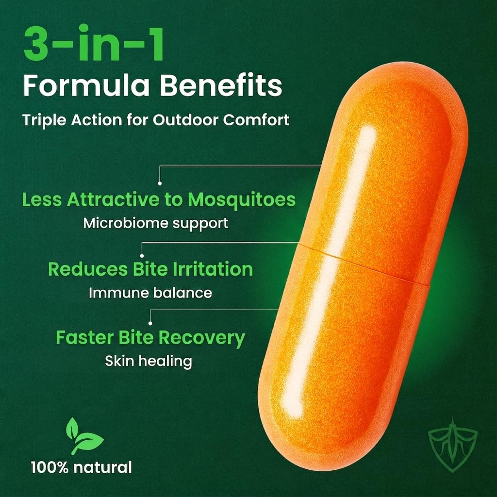 BITESHIELD Mosquito Repellent Pills for Humans 60 Capsules