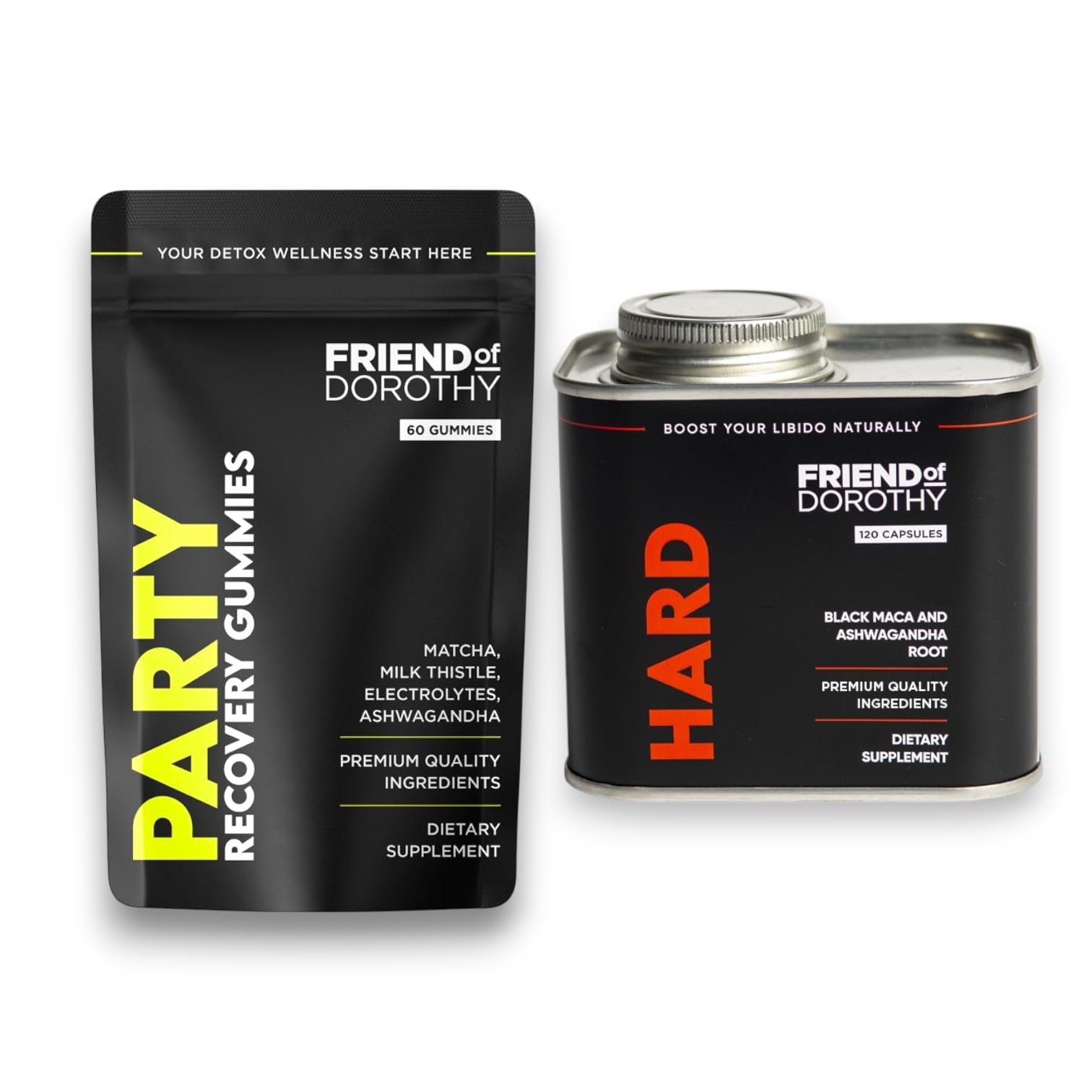 FRIEND OF DOROTHY Recovery & Performance Bundle - 60 Recovery Gummies & 120 Hard Capsules, 180 Pieces