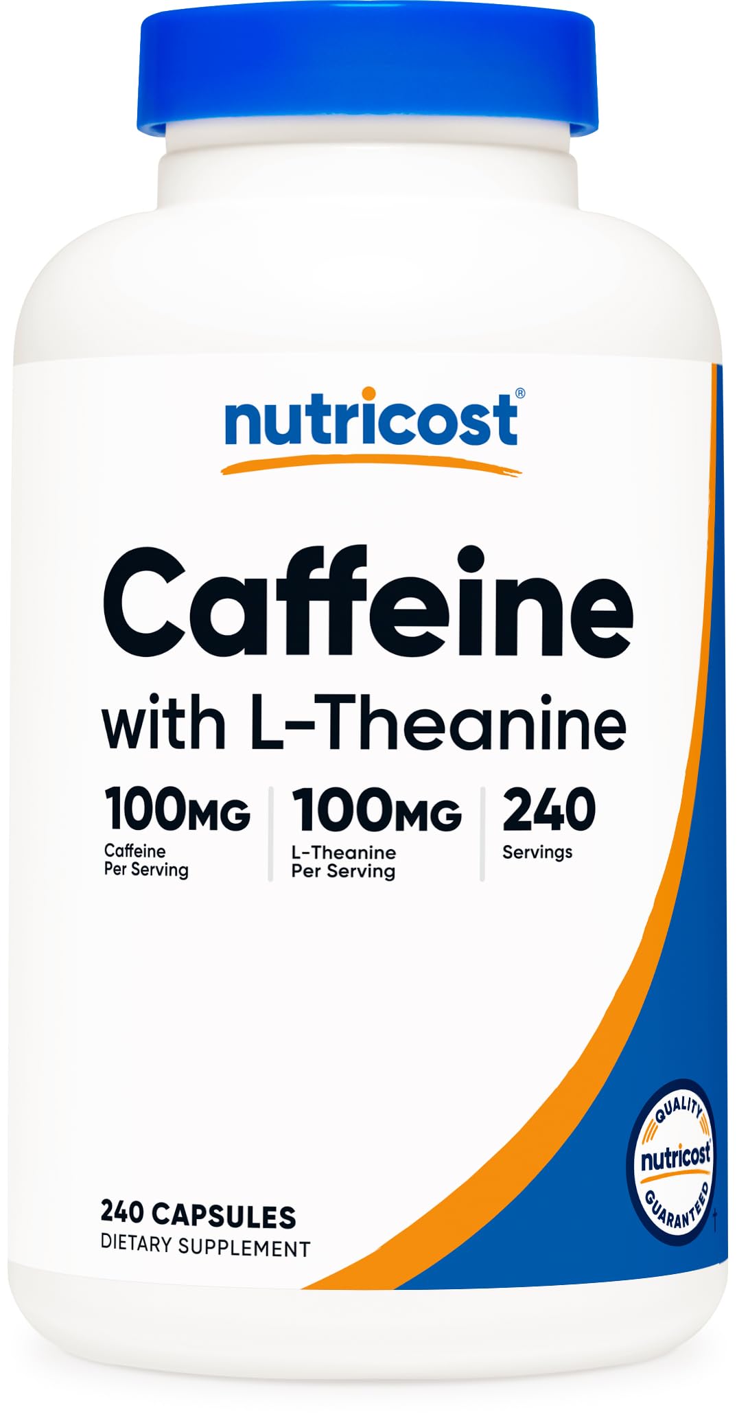 Nutricost Caffeine with L-Theanine, 100 mg Each, 240 Capsules
